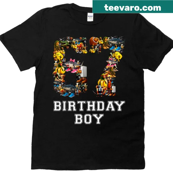 Funny birthday-themed t-shirt for boys featuring meme graphics