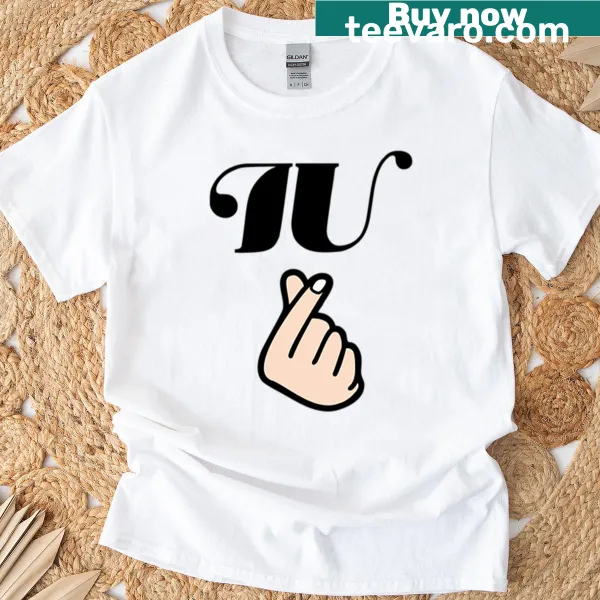 T-shirt featuring IU hand sign illustration