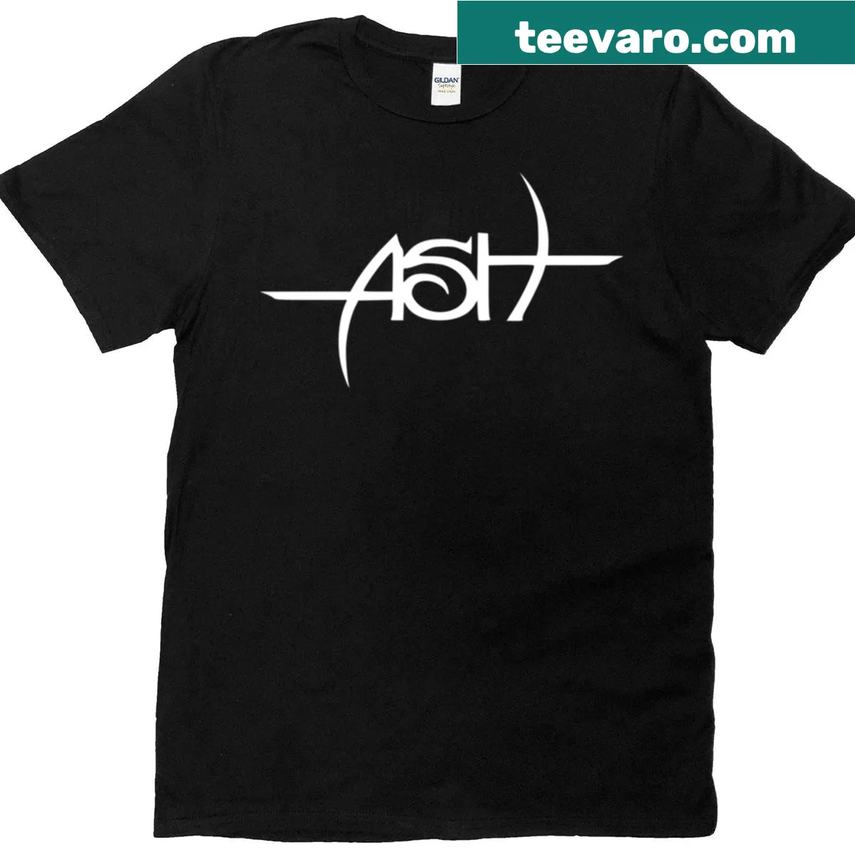 High-definition Ash Band logo on a classic T-shirt — on a men's t-shirt