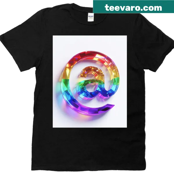 Graphic T-shirt featuring a stylized '@' sign