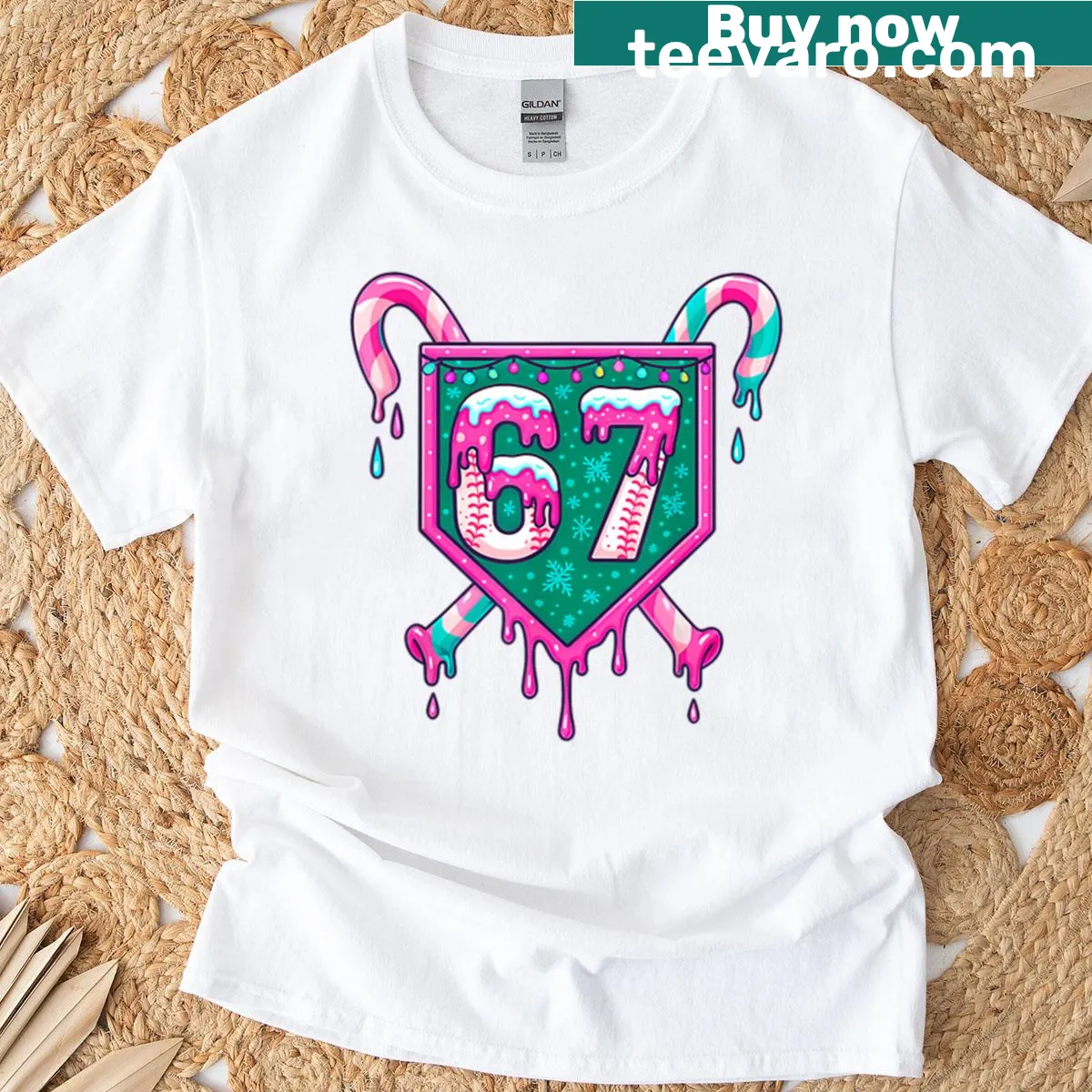 Playful T-shirt featuring baseball and ice cream design — on a men's t-shirt