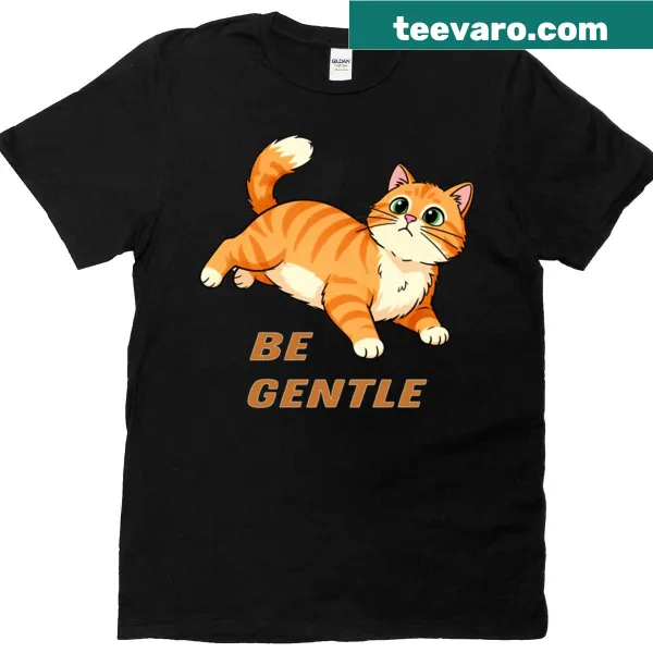Adorable ginger cat graphic t-shirt with kindness message