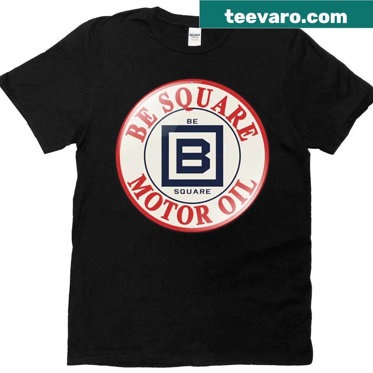 Vintage retro motor oil sign graphic on a t-shirt — on a men's t-shirt