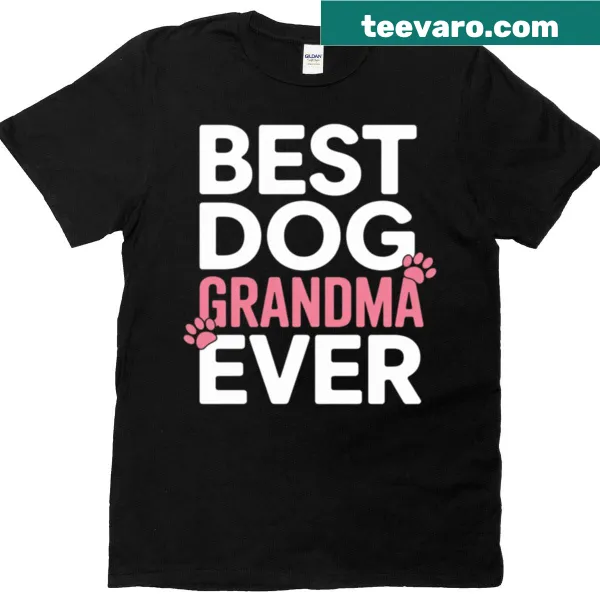 Best Dog Grandma Ever graphic t-shirt with puppy