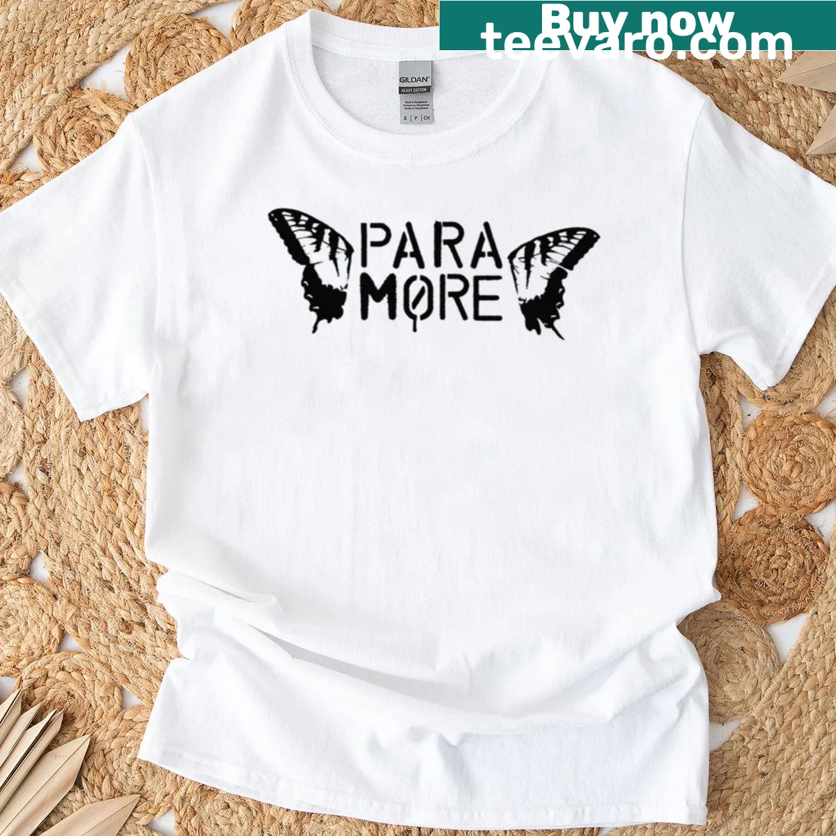 Silhouette t-shirt featuring a black moth in flight — on a men's t-shirt