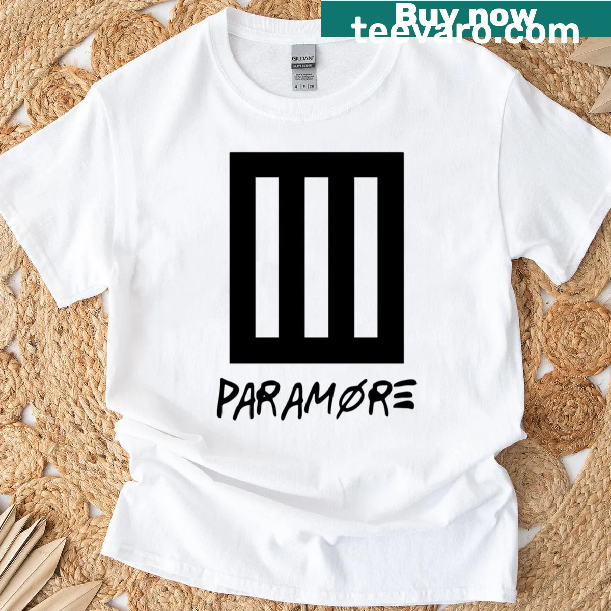Oversized t-shirt with bold black box graphic — on a men's t-shirt