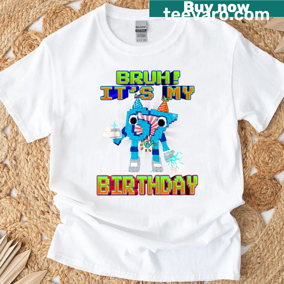 Funny birthday t-shirt with text 'Bruh It's My Birthday 67' — on a men's t-shirt