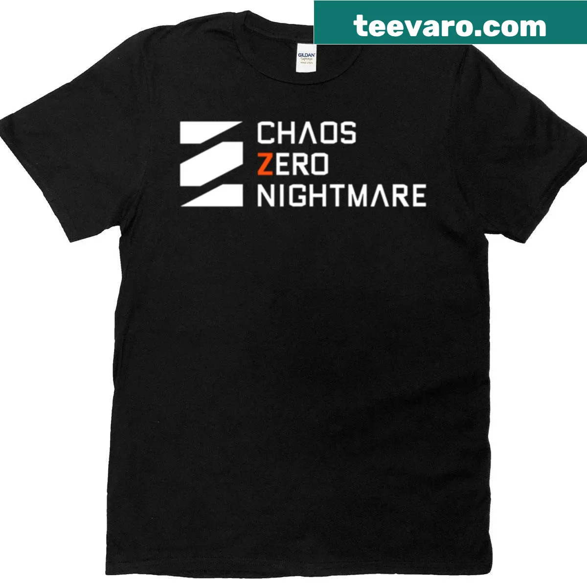 Chaos Zero Nightmare T-shirt with bold fantasy design — on a men's t-shirt
