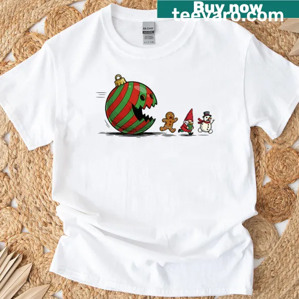 Funny cartoon monster design for a festive Christmas t-shirt