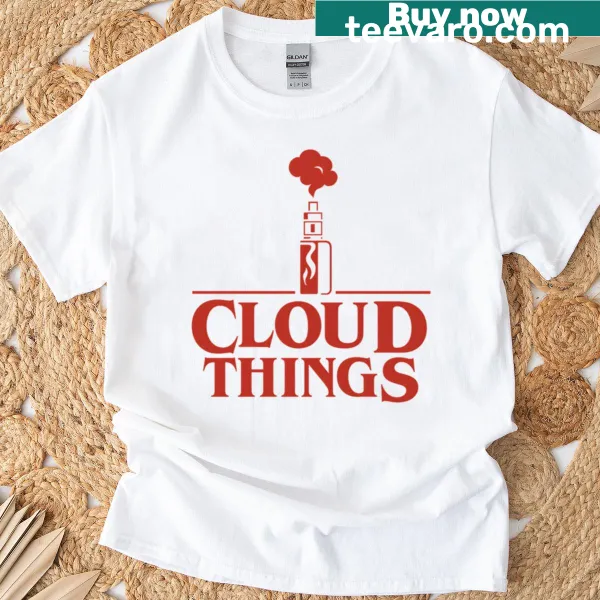 Retro vaporwave logo t-shirt with a nostalgic Cloud Things design