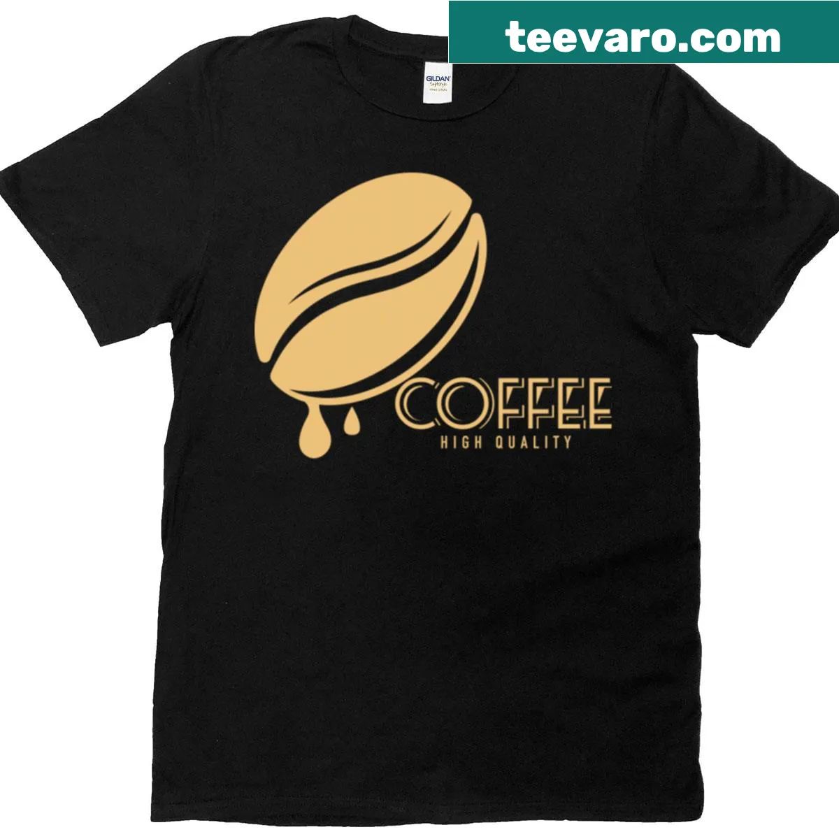 Coffee bean logo T-shirt showcasing a minimalist design — on a men's t-shirt