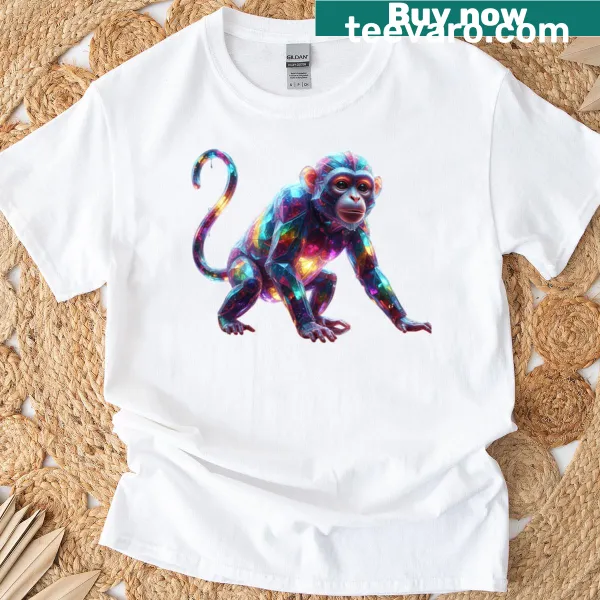 Oversized T-shirt featuring a cute monkey illustration