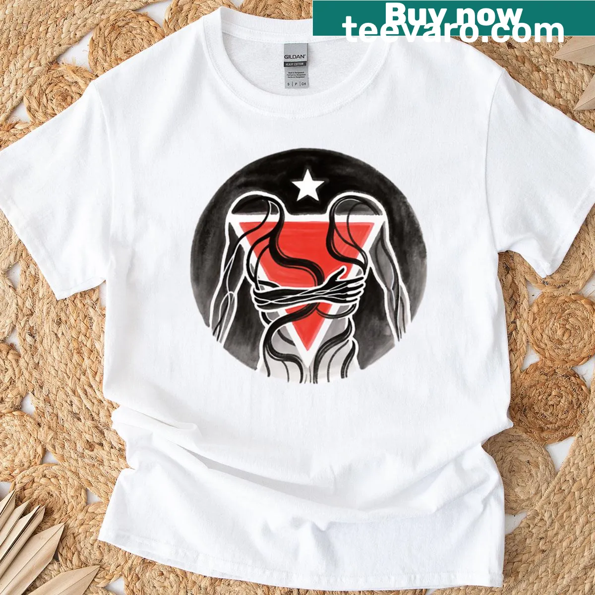 Oversized T-shirt with a humorous Cubanus Erectus graphic — on a men's t-shirt