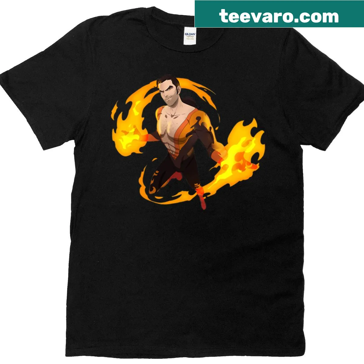 Dynamic Dispatch Game Flambae gaming T-shirt design — on a men's t-shirt