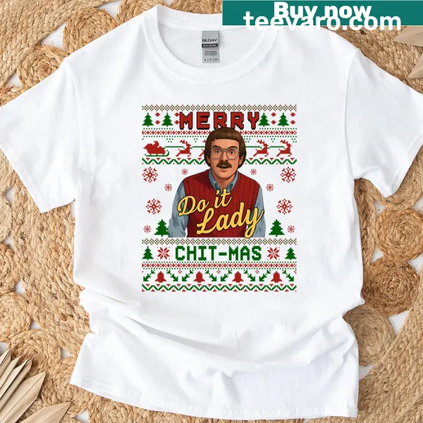 Funny Christmas meme graphic T-shirt inspired by Tim Robinson