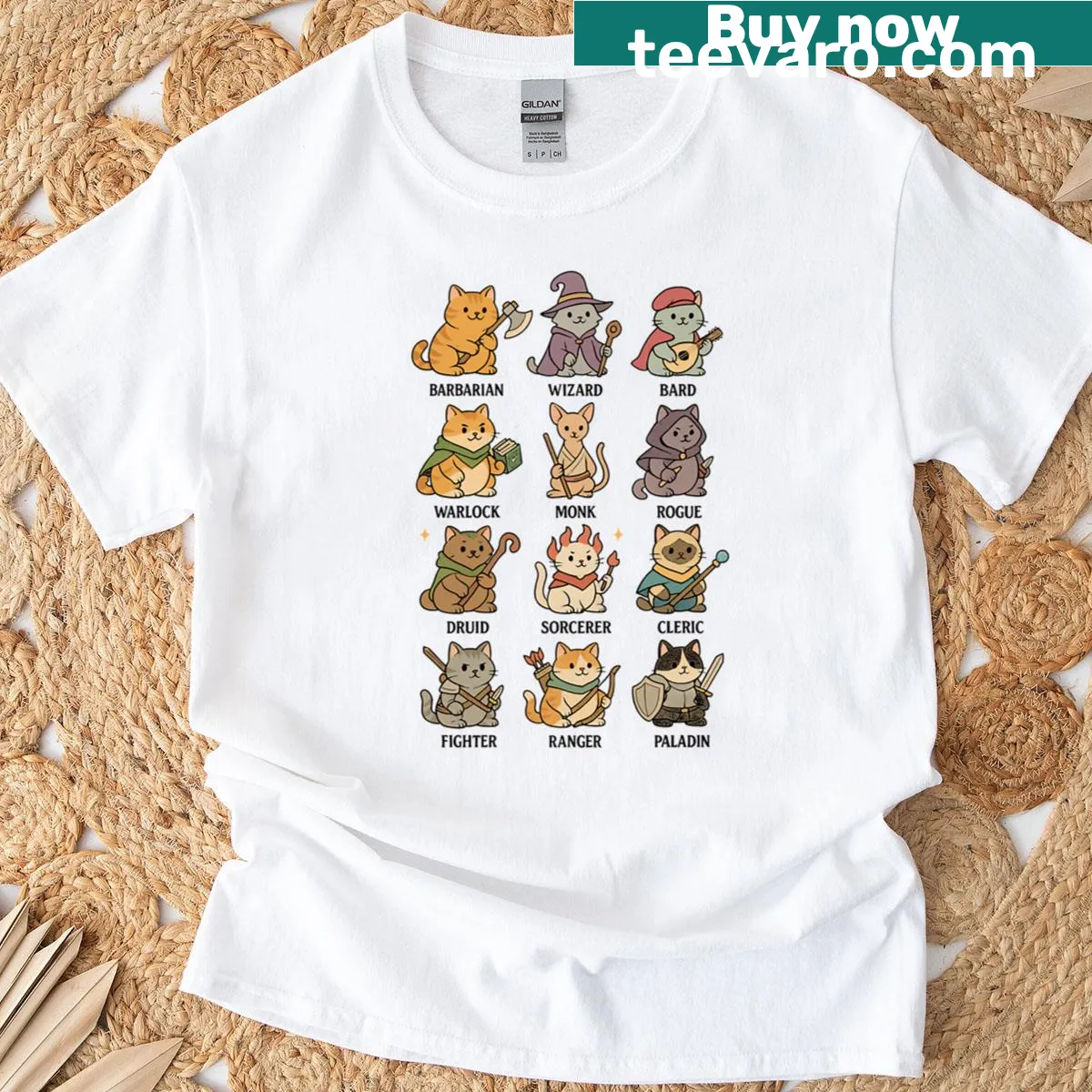 Retro T-shirt featuring dungeons filled with cartoon cats for gamers — on a men's t-shirt