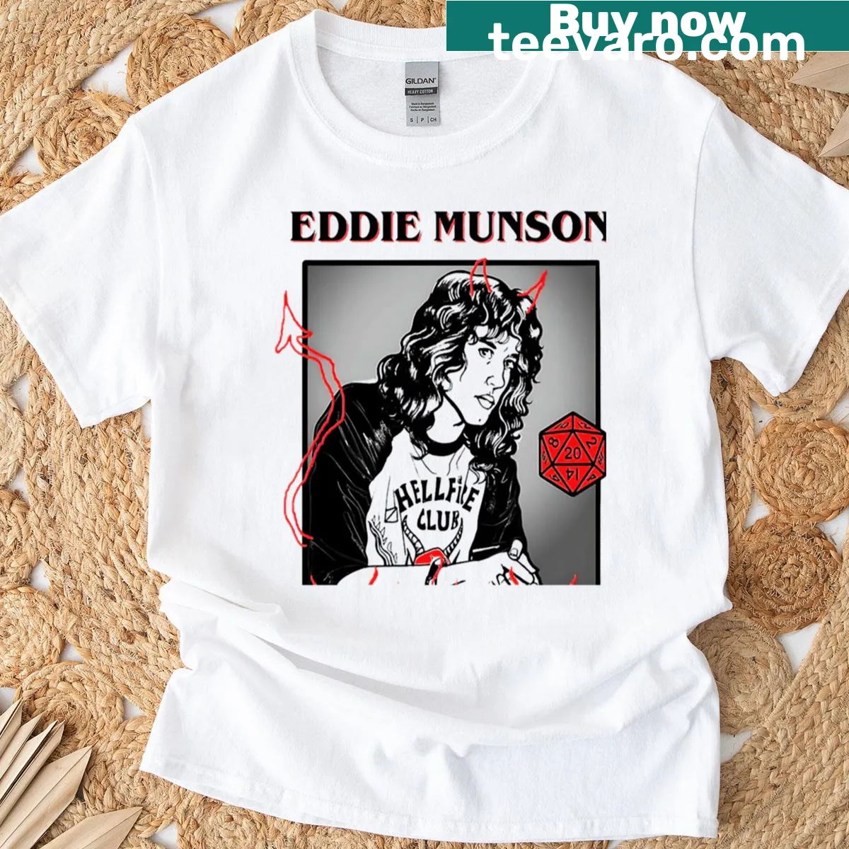 T-shirt featuring Eddie Munson in a stylish design — on a men's t-shirt