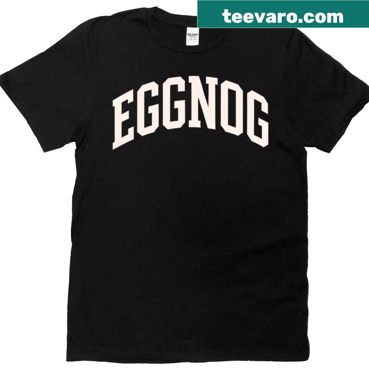 Humorous Christmas t-shirt for eggnog lovers and foodies — on a men's t-shirt