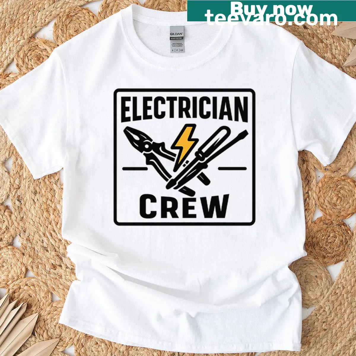 Industrial tools logo t-shirt for electricians. — on a men's t-shirt