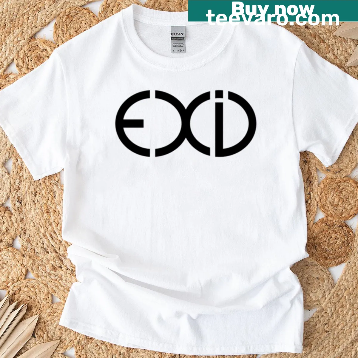 Kpop Exid logo T-shirt with aesthetic design — on a men's t-shirt