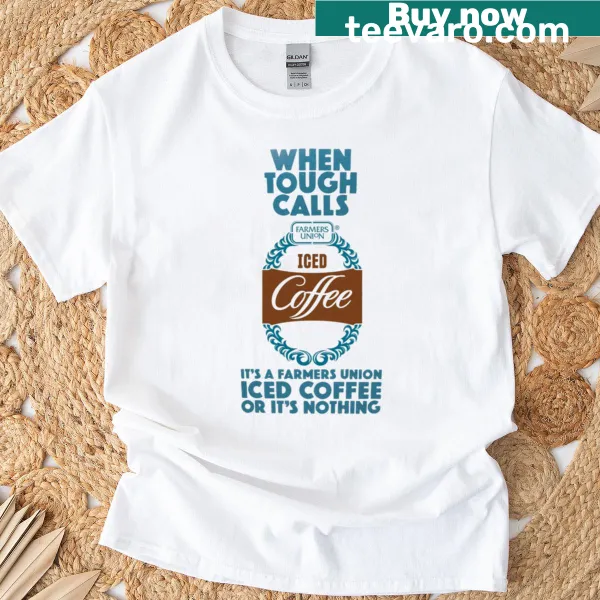 Vintage-style Farmers Union iced coffee logo t-shirt.