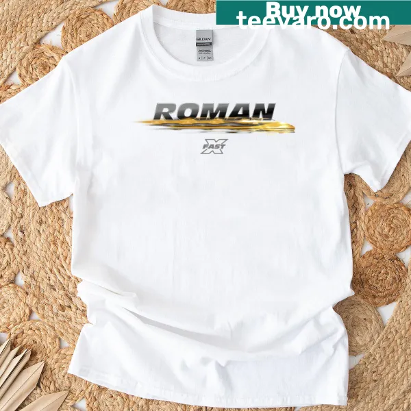 Fast X logo T-shirt with Roman gold gradient design