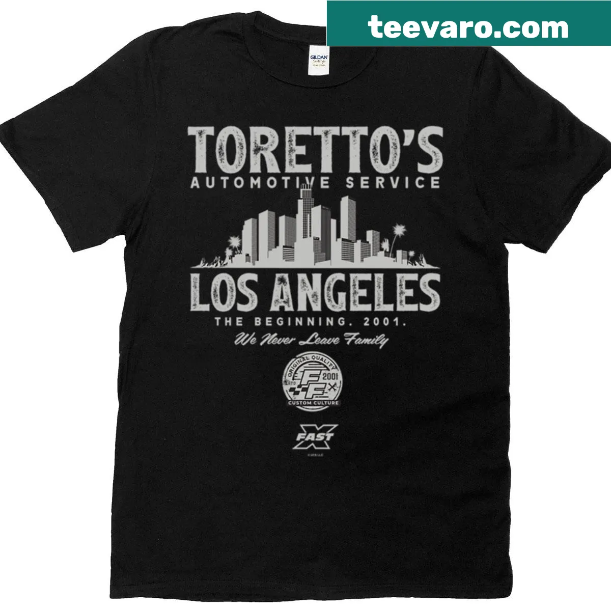 Vintage logo T-shirt inspired by Toretto's Automotive Service — on a men's t-shirt