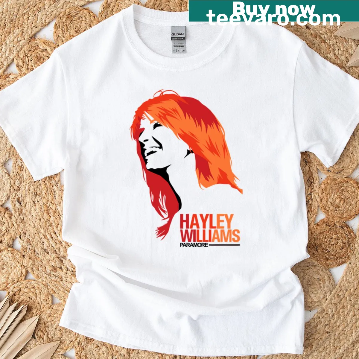 Funny T-shirt with an illustration of a lady with fire hair — on a men's t-shirt