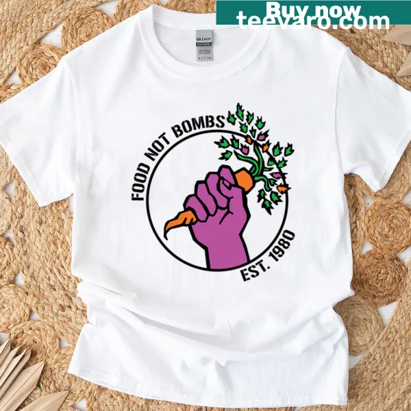 Food Not Bombs logo t-shirt with transparent design