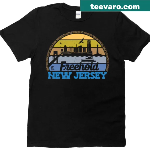 Retro vintage logo t-shirt representing Freehold, New Jersey