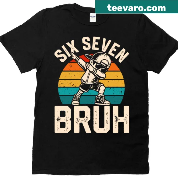 Funny dabbing meme t-shirt with 6 and 7 numbers