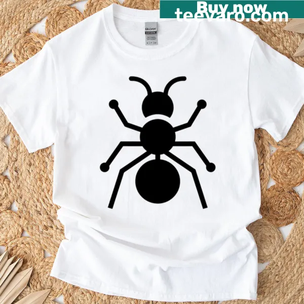 Minimalist T-shirt featuring a geometric ant icon