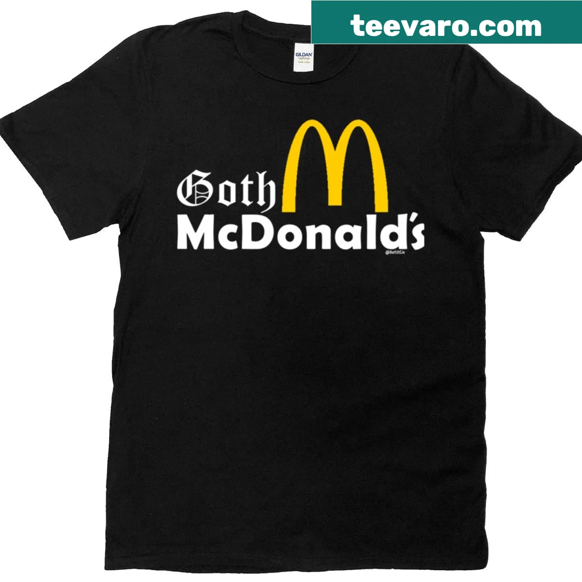 Goth-themed McDonald's T-shirt with a unique graphic — on a men's t-shirt