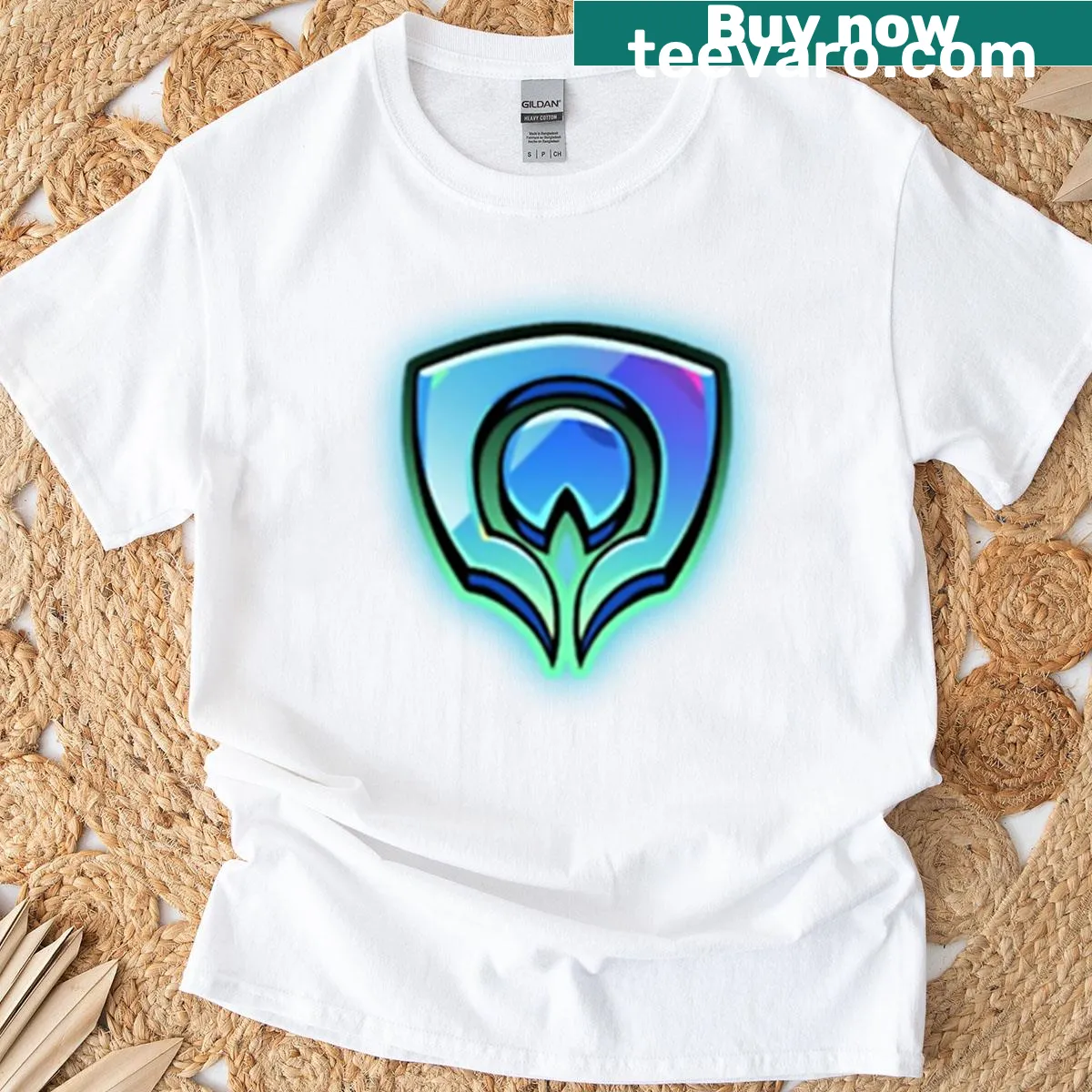 Oversized T-shirt featuring Hades and Hera logo design — on a men's t-shirt