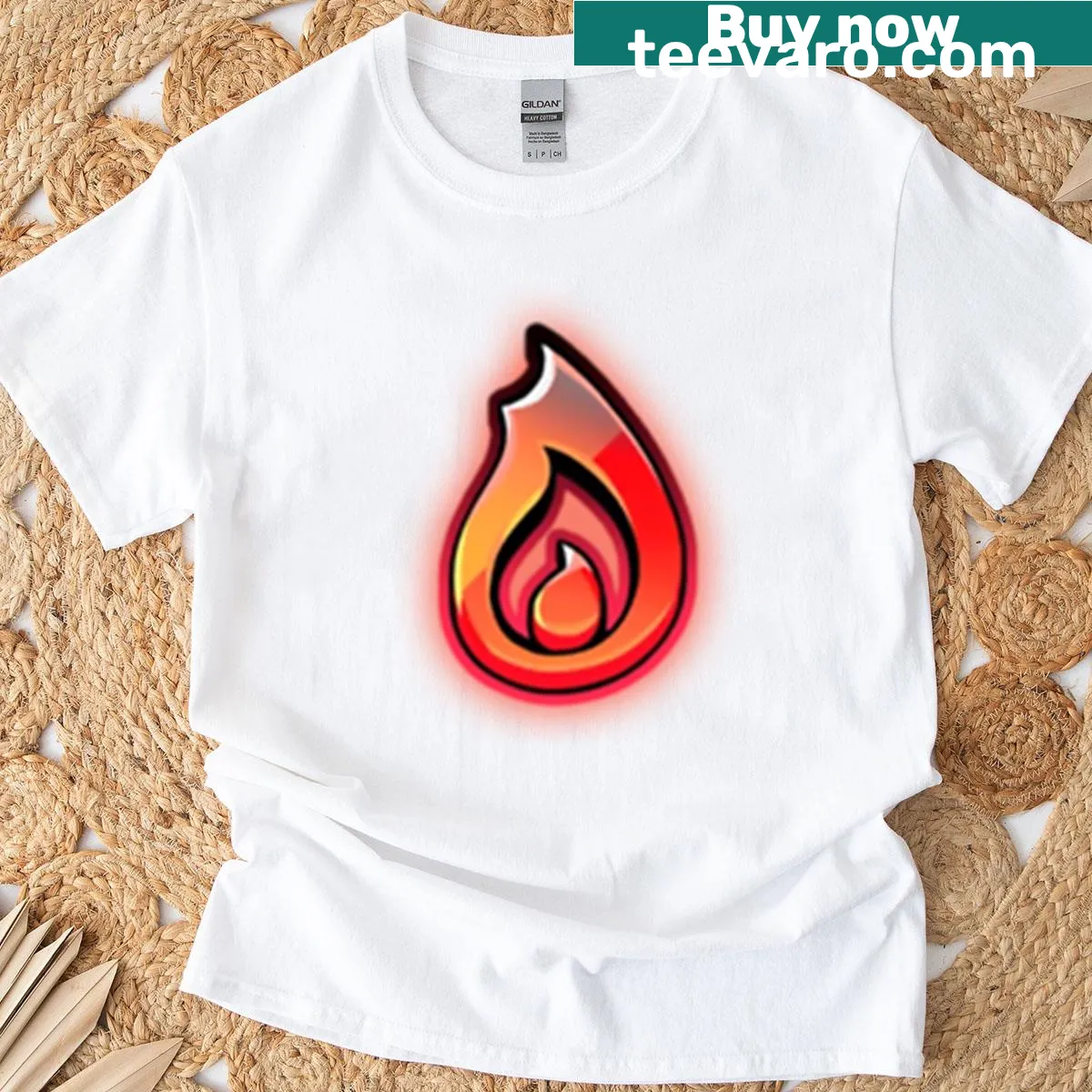 Minimalist Hestia logo graphic tee from Hades 2 — on a men's t-shirt