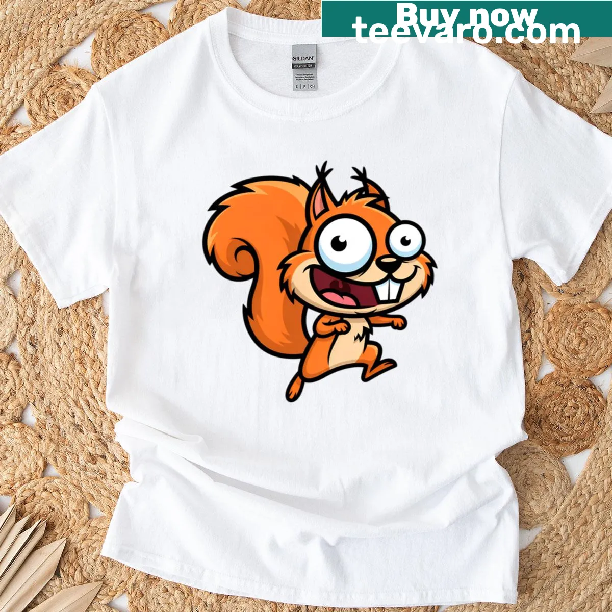 Cute cartoon squirrel graphic tee for kids — on a men's t-shirt