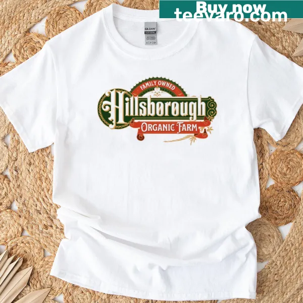 Vintage-style T-shirt representing Hillsborough Organic Farm
