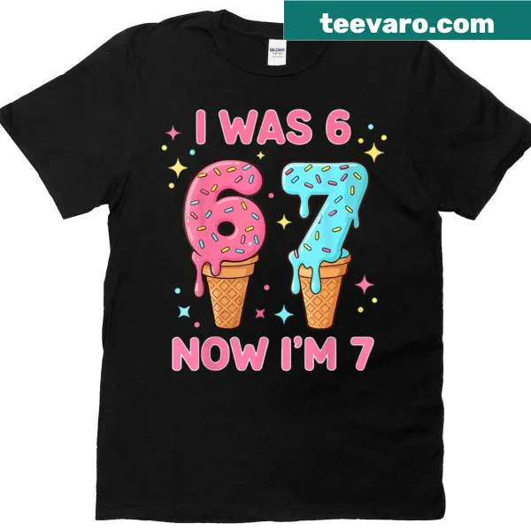 Kids birthday t-shirt with fun typography celebrating 7th birthday