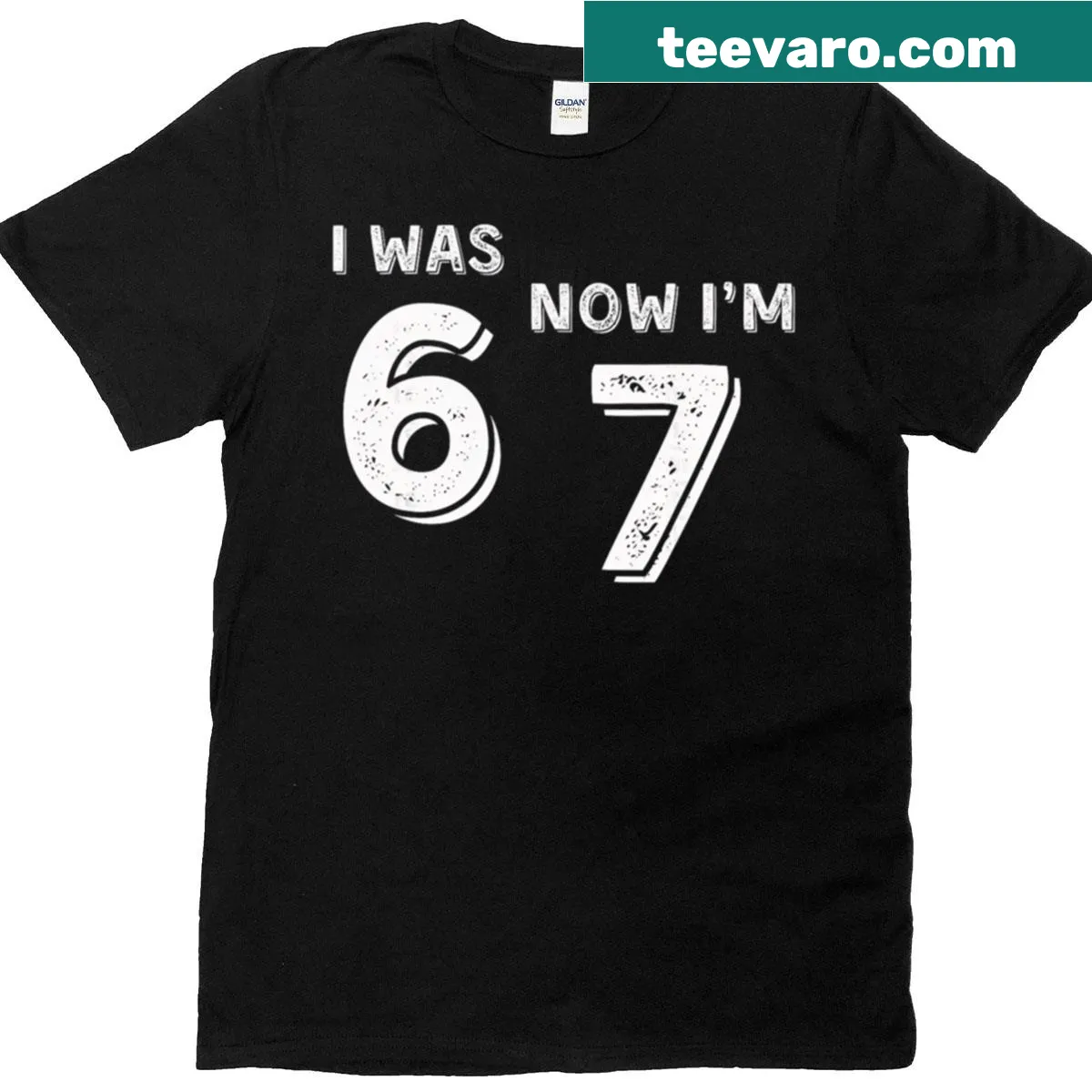 Fun birthday t-shirt for kids celebrating turning seven — on a men's t-shirt