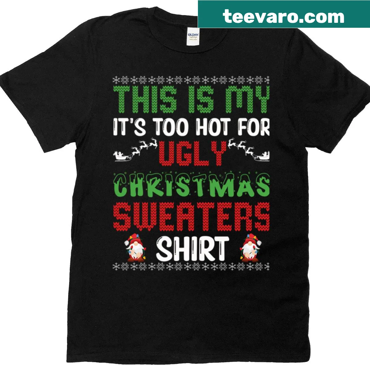 Funny meme-inspired ugly Christmas tee in vintage style — on a men's t-shirt