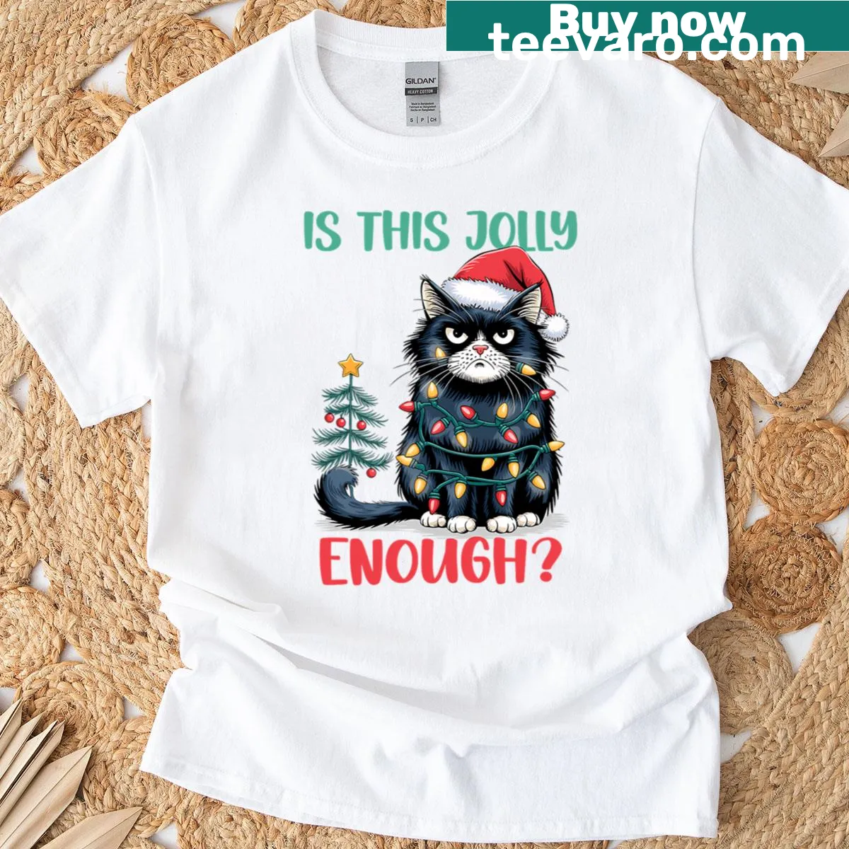 Funny Christmas-themed t-shirt with humorous meme design — on a men's t-shirt