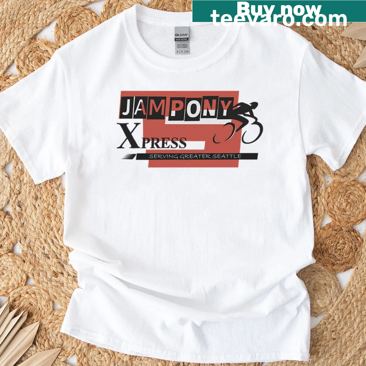 Silhouette T-shirt inspired by Jam Pony wall art — on a men's t-shirt
