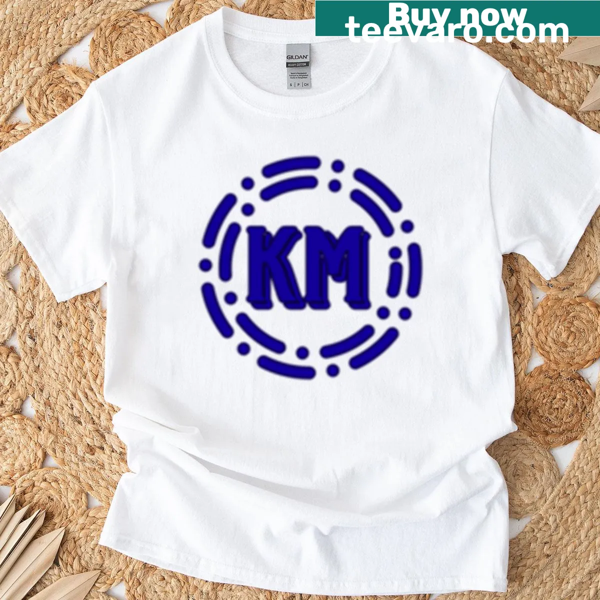 Modern typography logo T-shirt — on a men's t-shirt