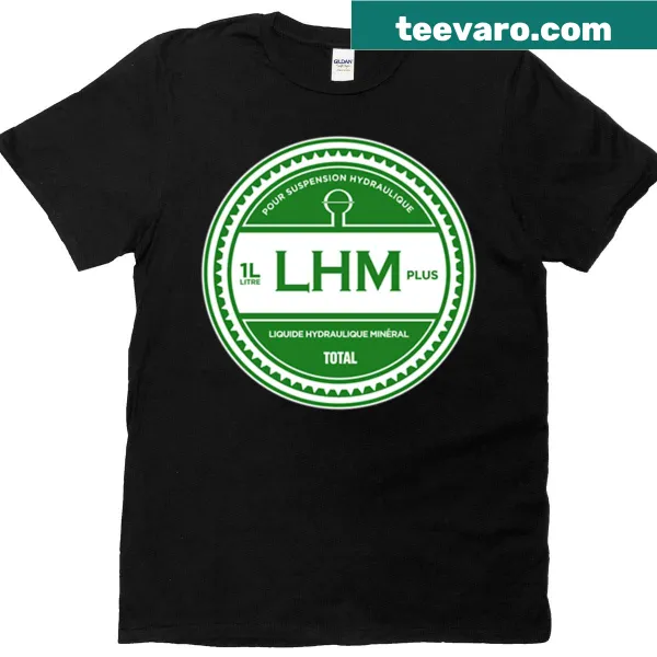Vintage-style t-shirt featuring 'Lhm - Liquide Hydraulic Mineral' logo