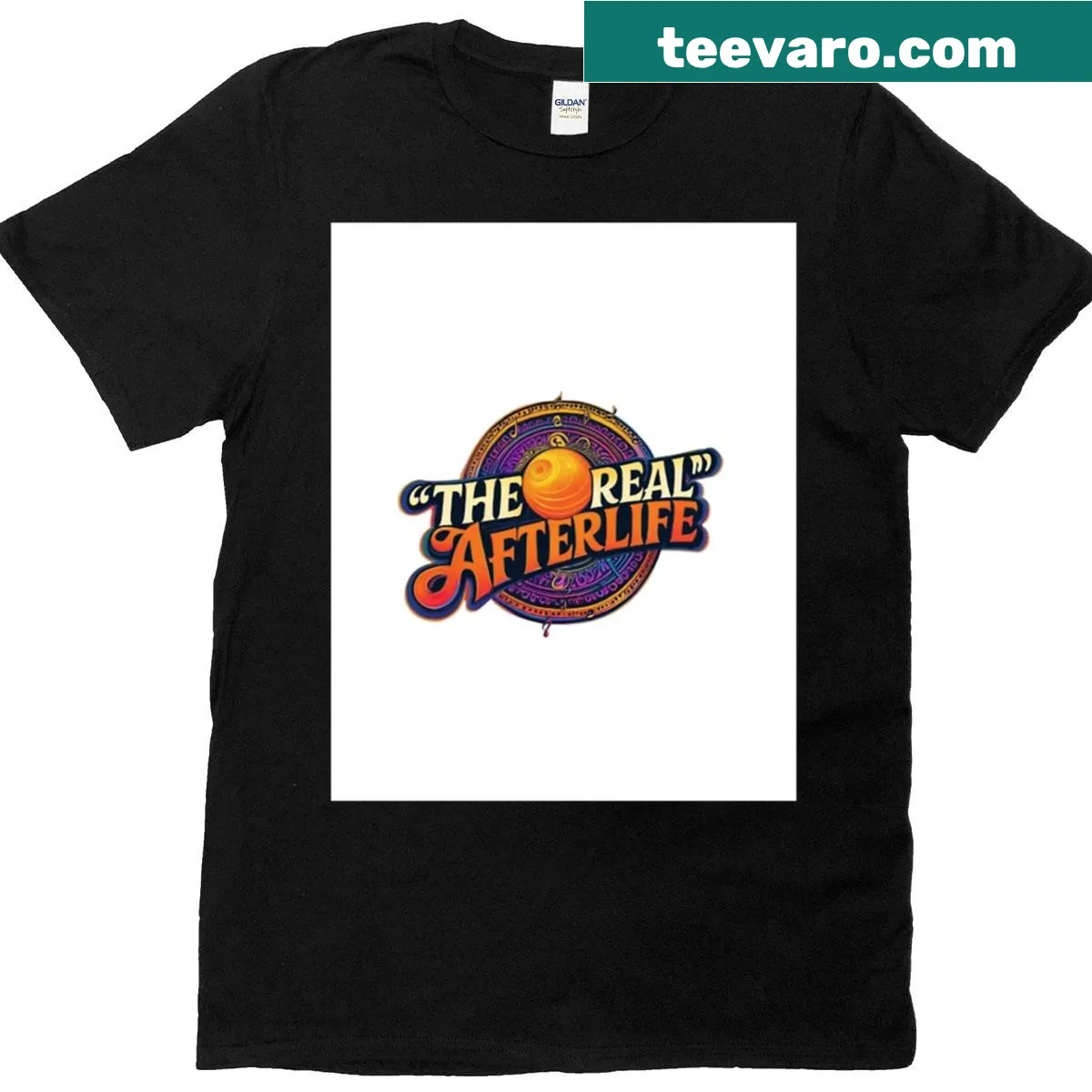 Thought-provoking graphic T-shirt about the afterlife — on a men's t-shirt
