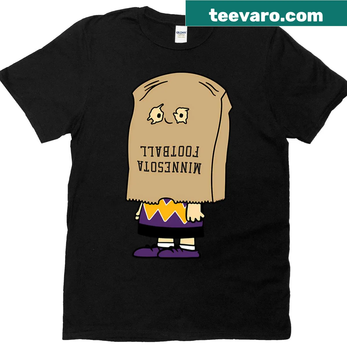 Vintage distressed t-shirt with the phrase 'Minnesota Bag of Shame.' — on a men's t-shirt
