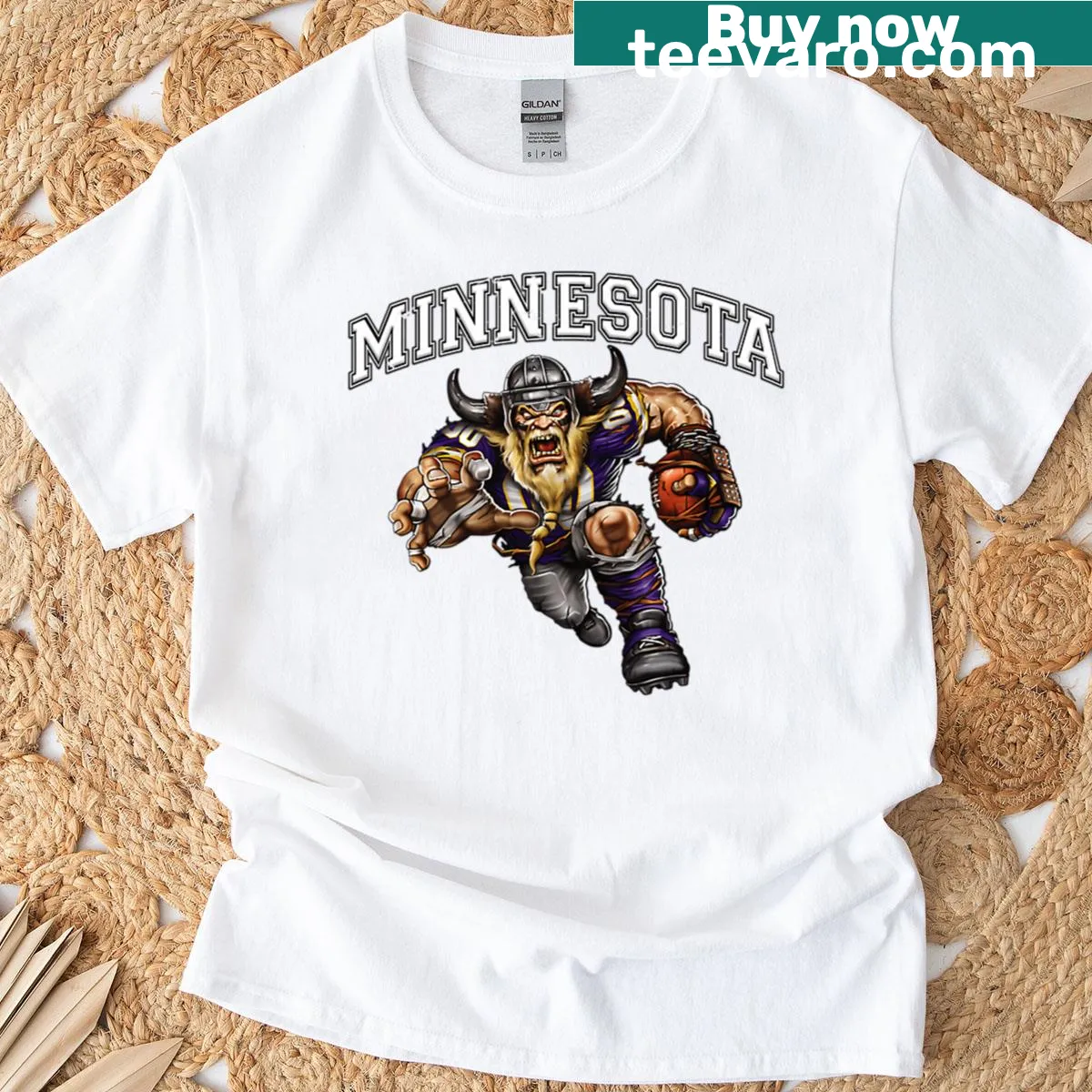 Minnesota football-themed t-shirt with bold design — on a men's t-shirt