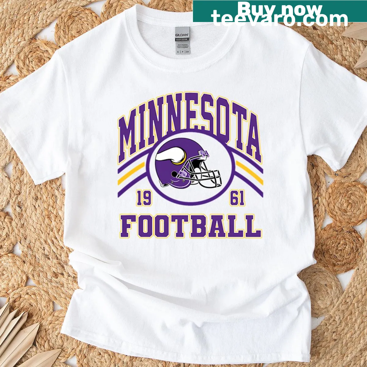 Minnesota Vikings team logo on a t-shirt — on a men's t-shirt