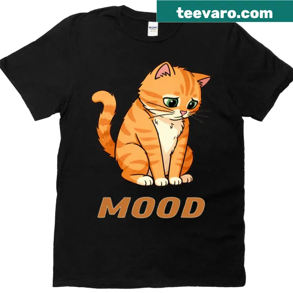 Cute sad ginger cat t-shirt design