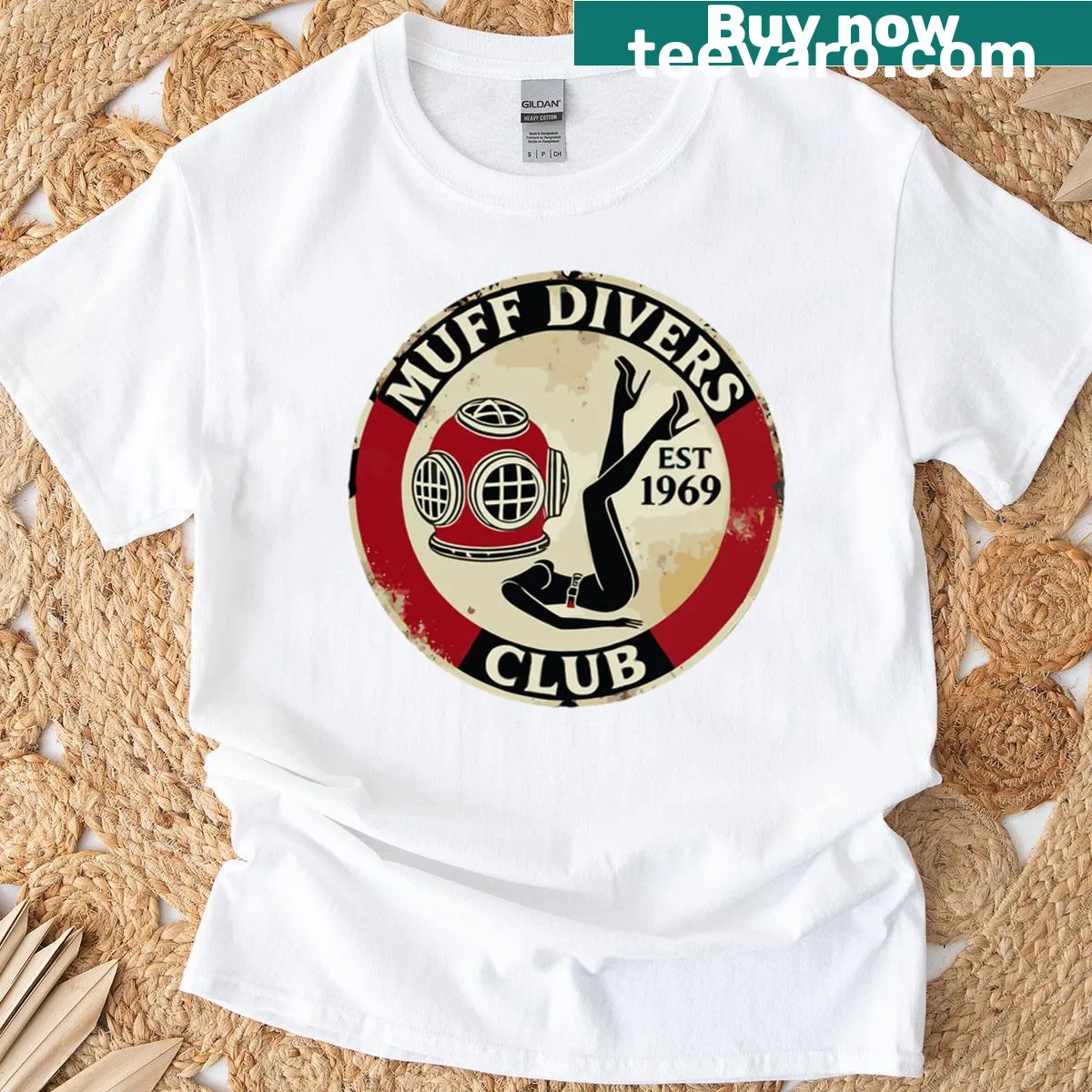 Funny Muff Divers Club T-shirt design — on a men's t-shirt